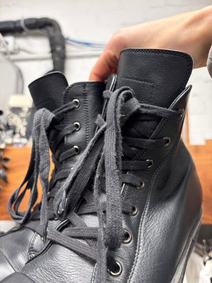 Rick Owens ‘Ramones’ Black Leather High Top Sneakers
