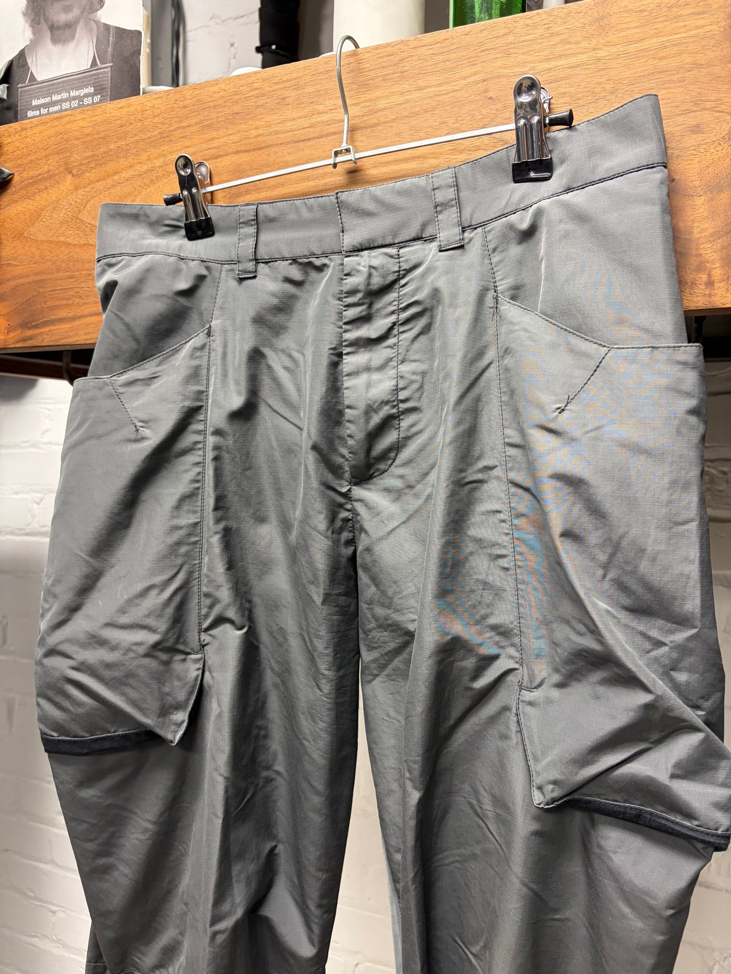 Dior Grey Nylon Slim Cut Cargo Pants