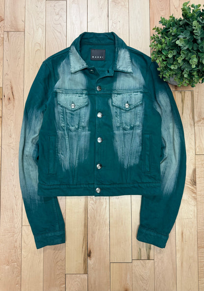 SS2021 Marni ‘Painterly’ Print Seafoam Green Denim Jacket