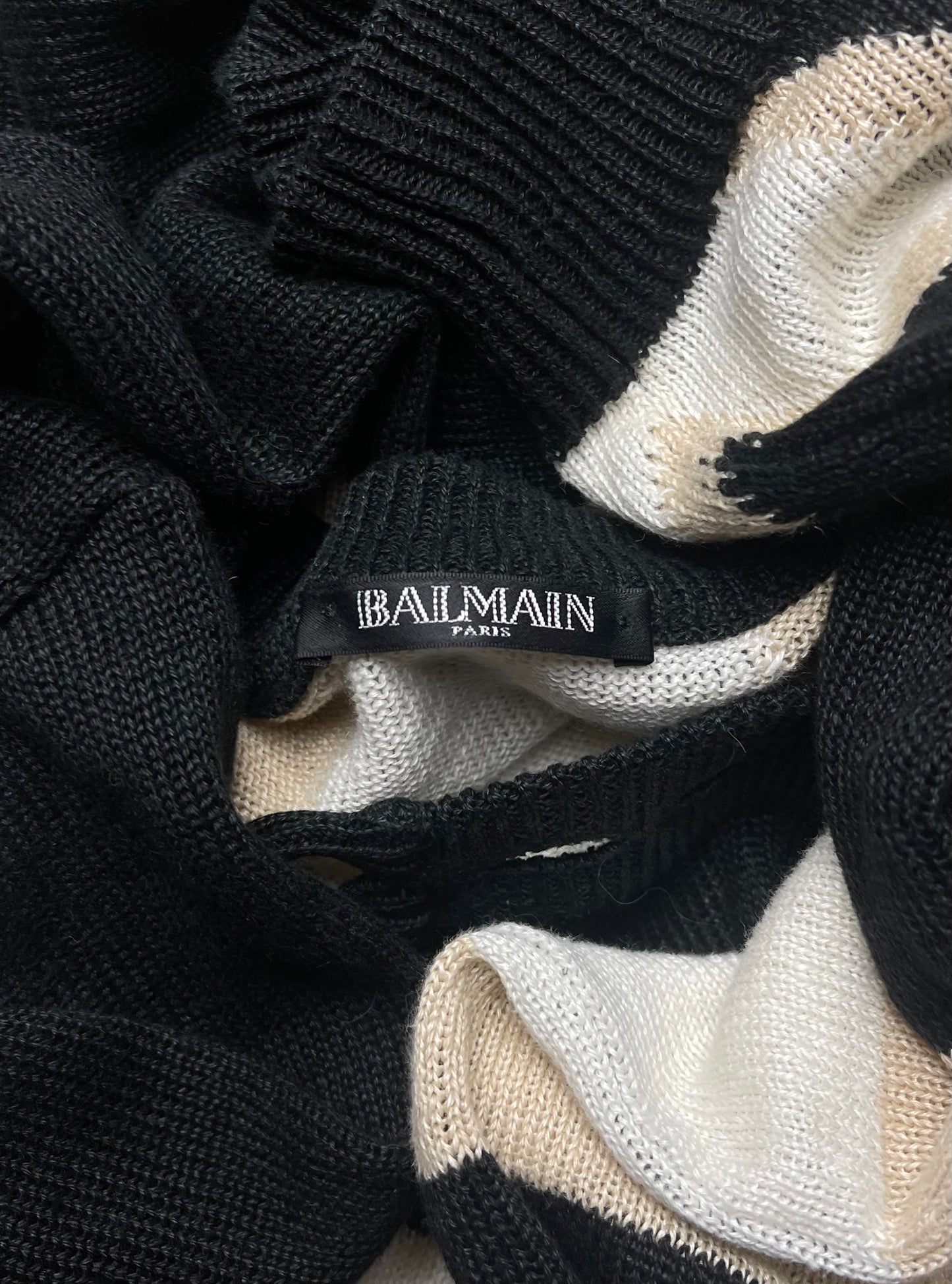 Spring Summer 2016 Balmain ‘Union Jack’ Distressed Flag Knit Sweater