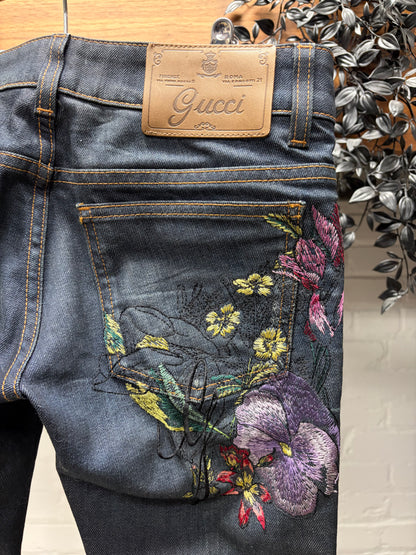 AW2013 Gucci ‘70s Cut’ Raw Blue Denim Flared Cut Jeans