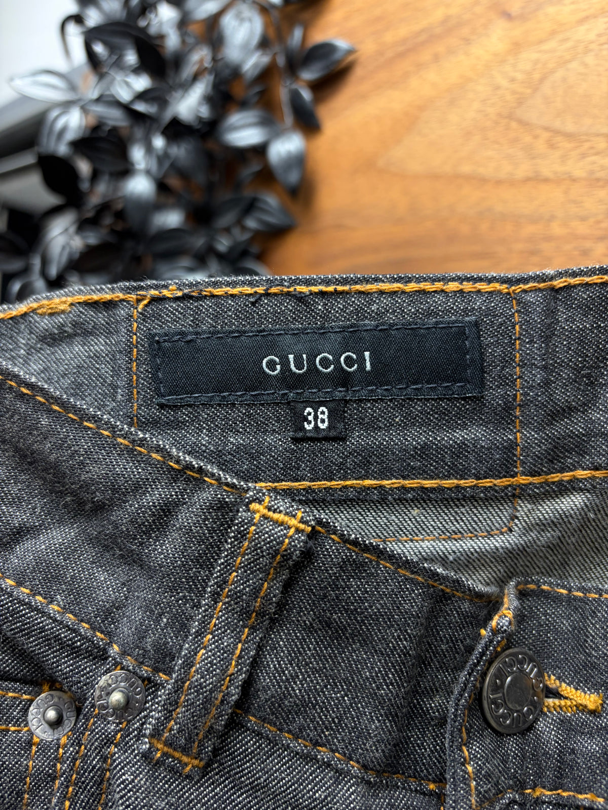 1999 Gucci by Tom Ford Grey Skinny Flared Leg Denim