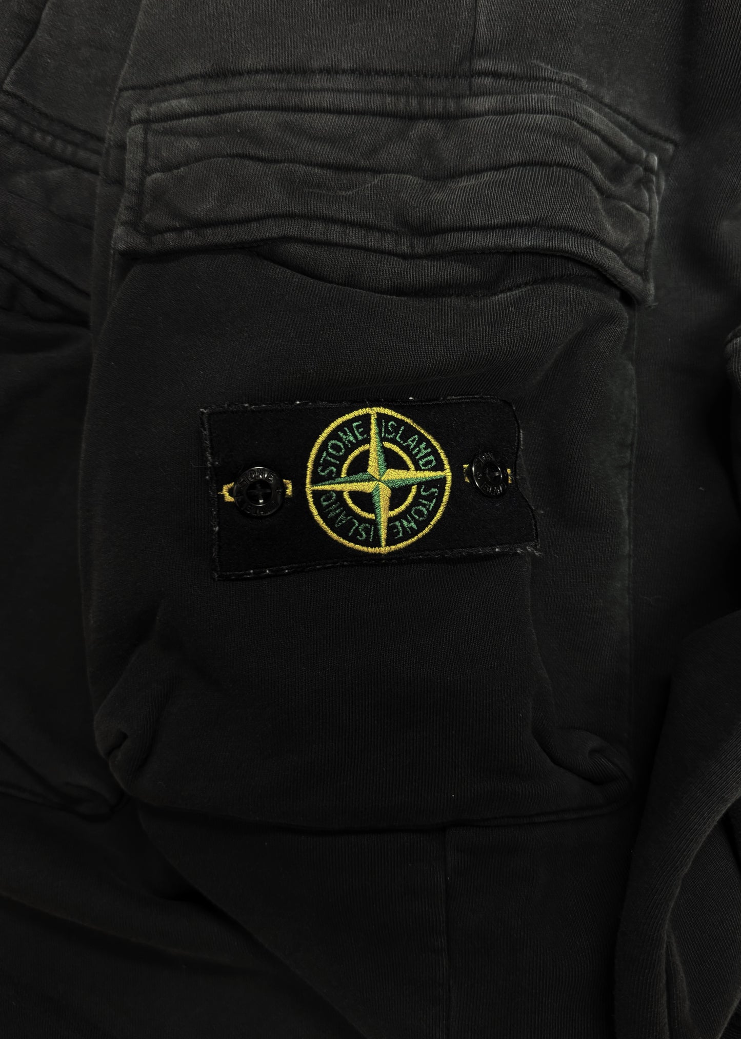 Stone Island Badge Logo Black Cargo Sweatpants