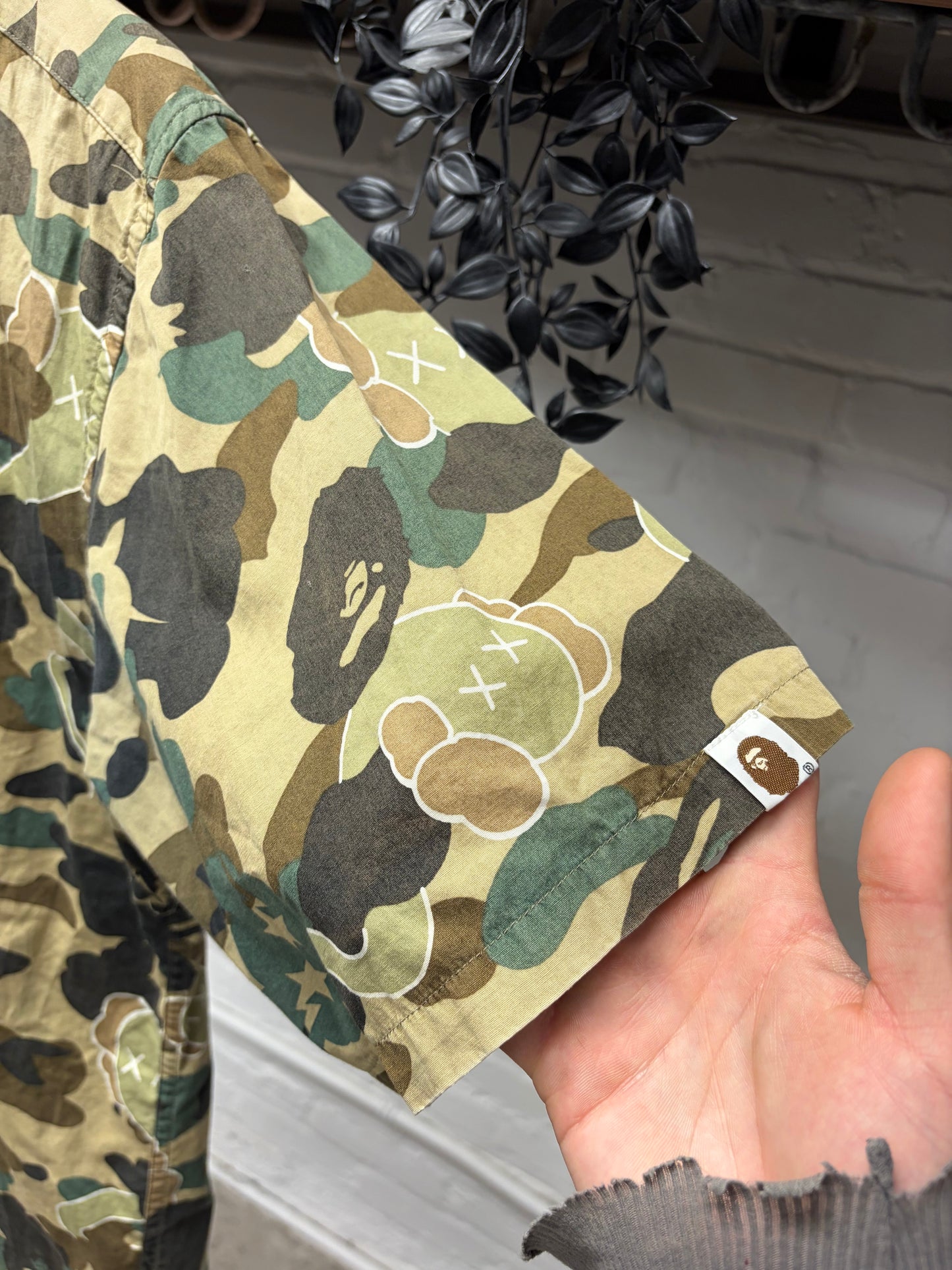Bape x Kaws Bendy ‘1st Camo’ Short Sleeve Button Up Shirt