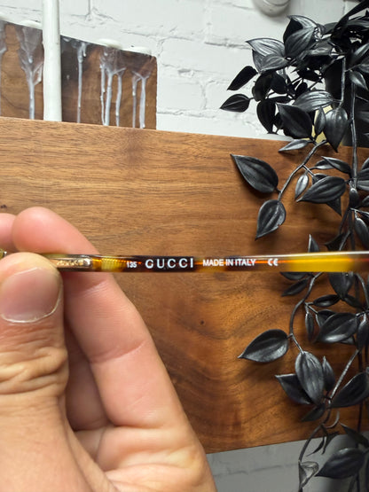 Vintage Gucci Micro Oval Shape Tortoiseshell Sunglasses