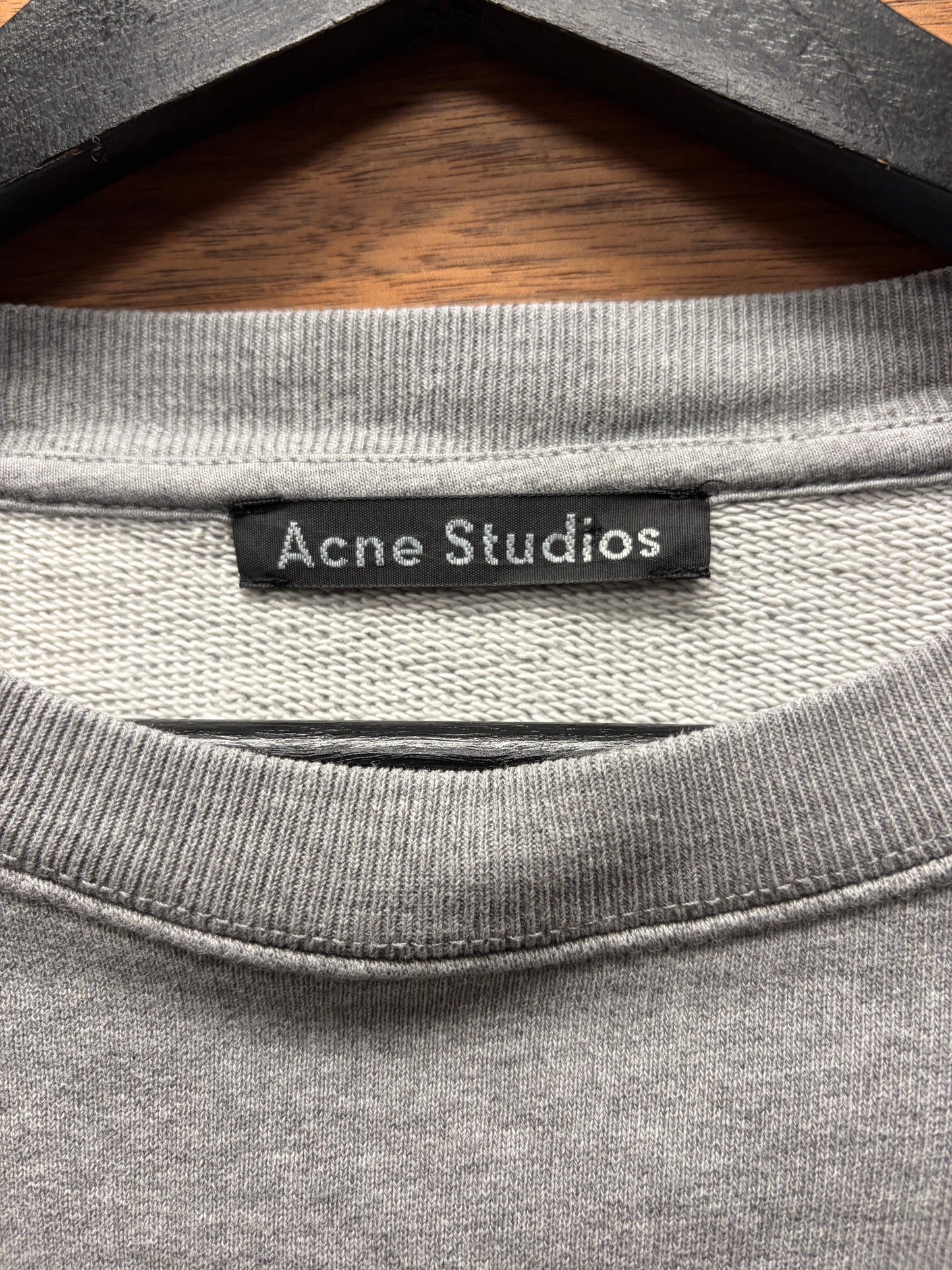 Acne Studios ‘Fairview Face’ Grey Cotton Sweatshirt