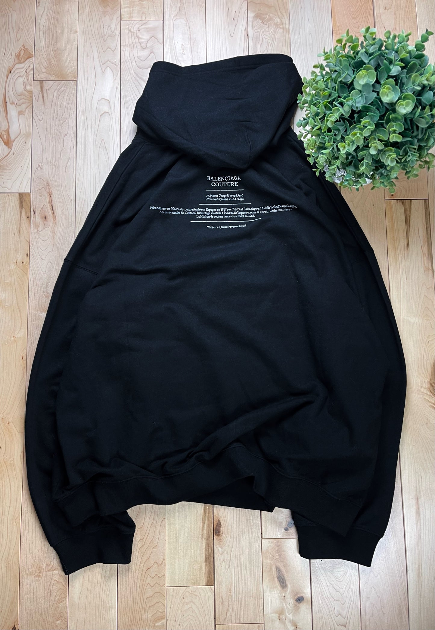 2021 Balenciaga Couture Embroidered ‘Paris’ Logo Hoodie