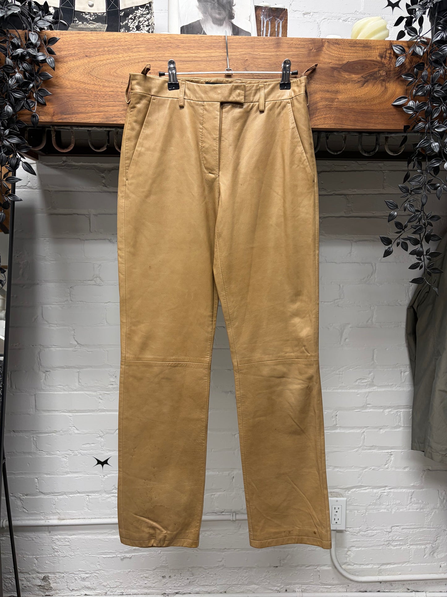 Vintage Helmut Lang ‘Caramel Brown’ Lambskin Leather Pants