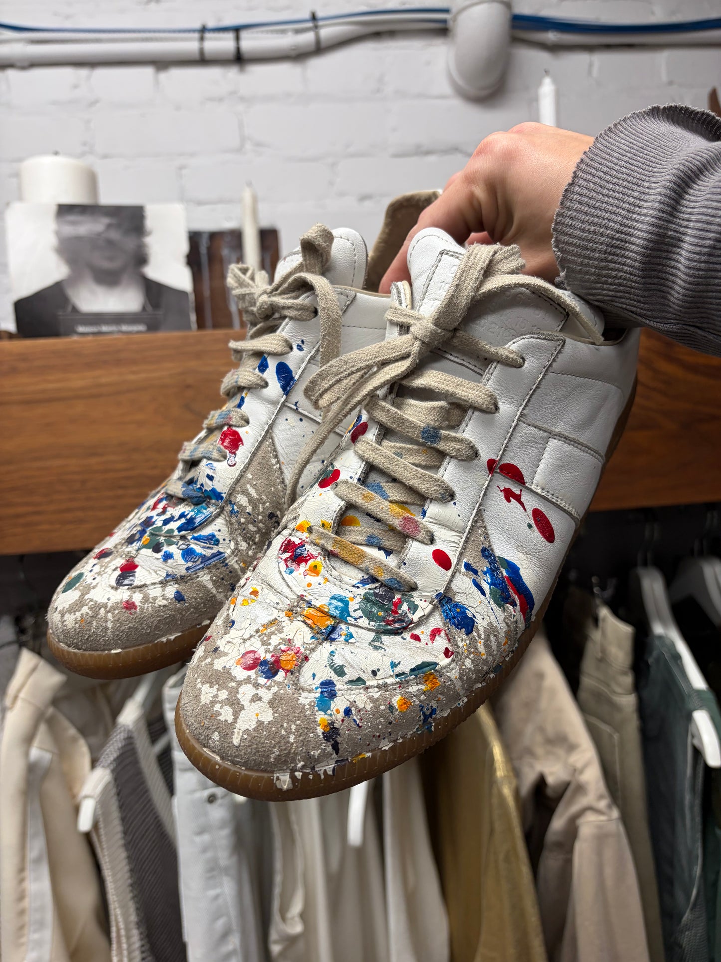 Maison Margiela ‘G.A.T.’ Paint Splatter Low Top Sneakers