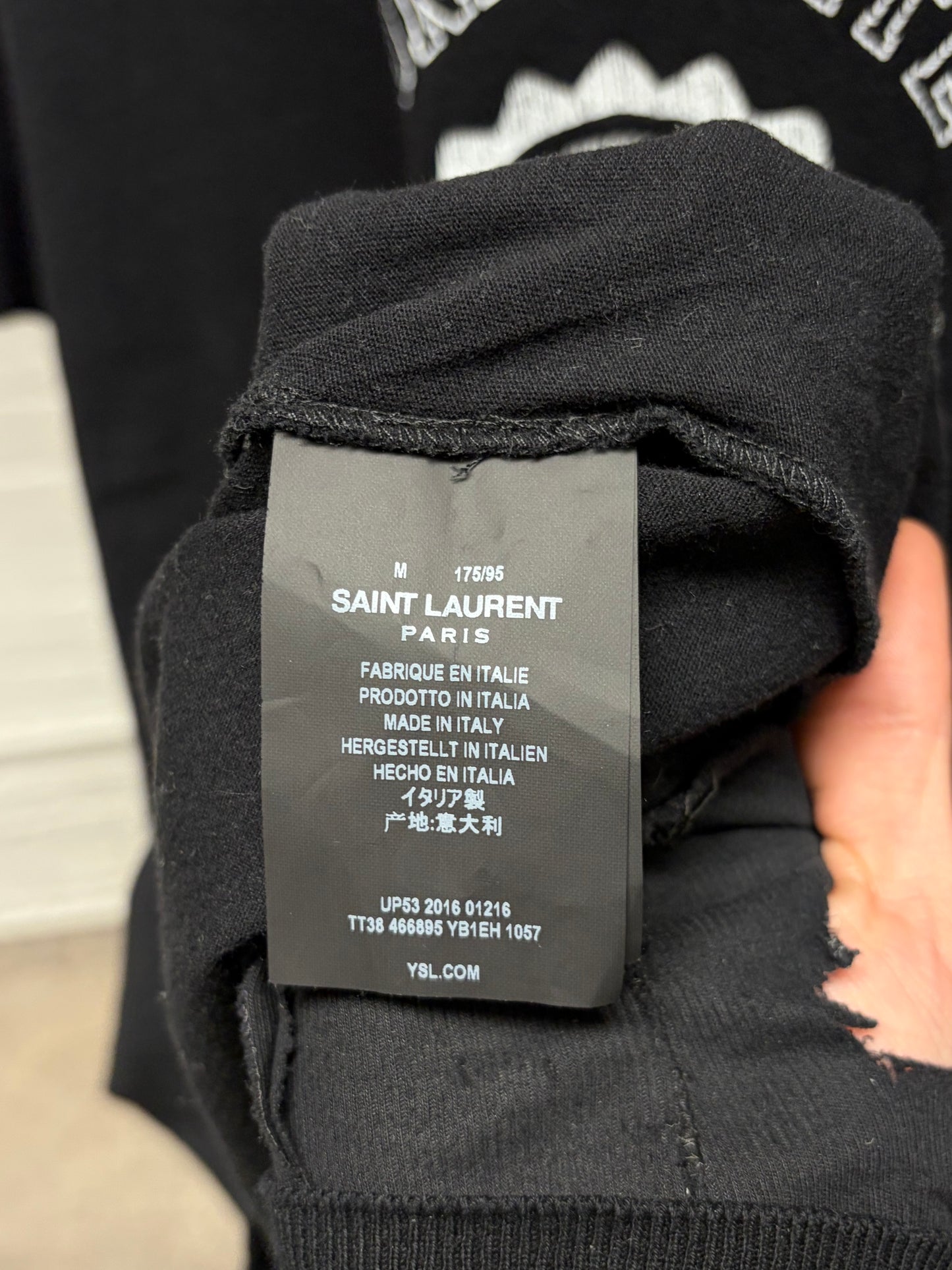 2016 Saint Laurent by Hedi Slimane ‘SL University’ Graphic T-Shirt