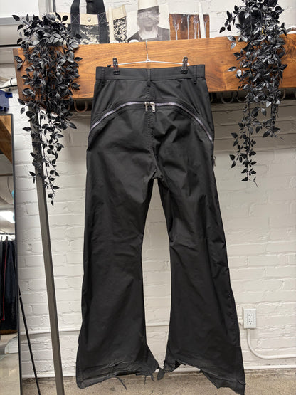 SS2023 Rick Owens ‘Edfu’ Banana Zip Black Flared Leg Pants