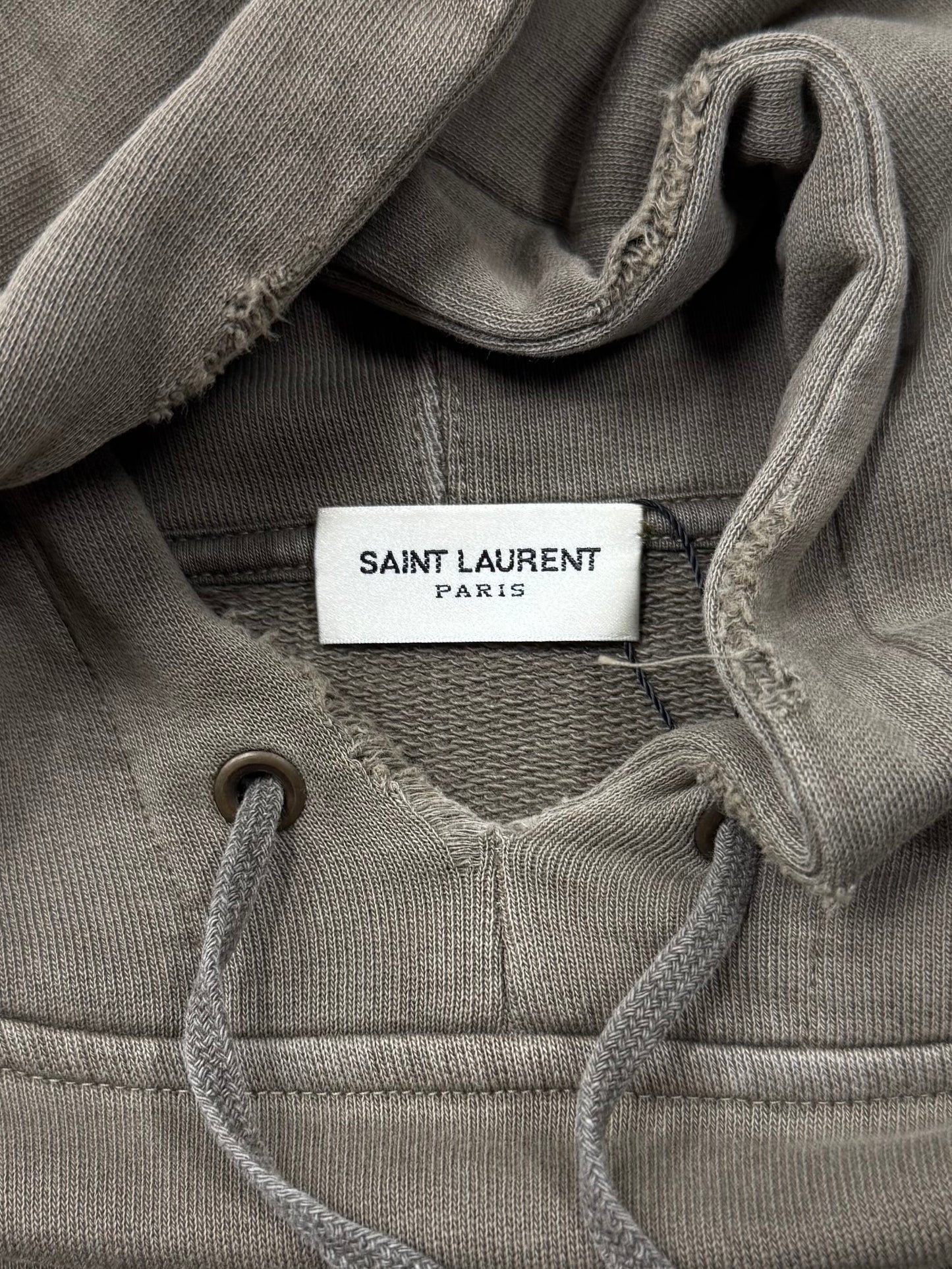 SS2018 Saint Laurent Distressed Brown ‘Box Logo’ Hoodie