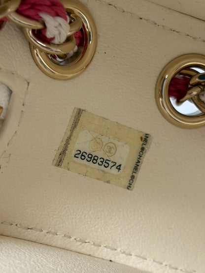 2019 Chanel ‘La Pausa’ Pink/White Lifesaver Rounded Crossbody Bag