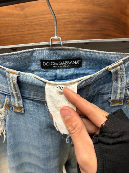 Dolce & Gabbana Bleach Washed Blue Bootcut Denim