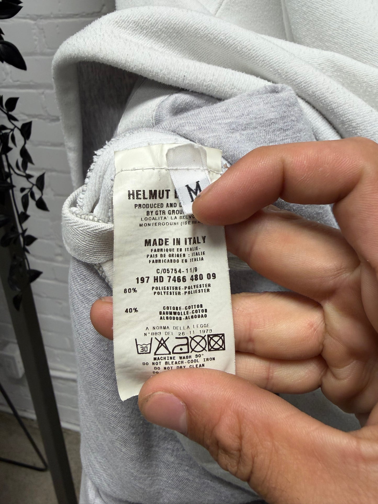 Vintage 1999 Helmut Lang ‘Backpack Strap’ White Cotton Hoodie