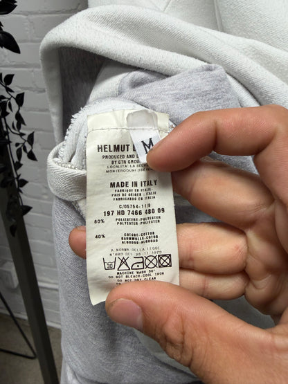 Vintage 1999 Helmut Lang ‘Backpack Strap’ White Cotton Hoodie