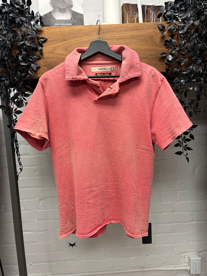 Kapital Sun-Faded Red Vintage Inspired Polo