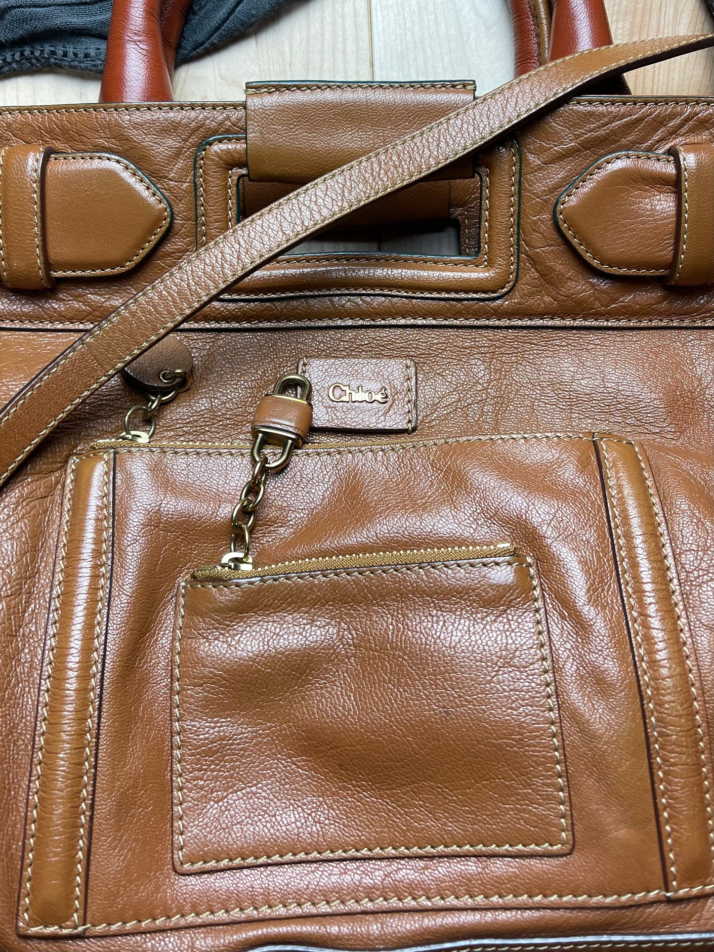 Chloe Mini Brown Leather Crossbody/Top Handle Bag