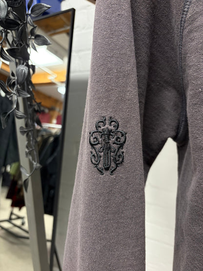 Chrome Hearts ‘Y-Not’ Grey Embroidered Logo Pullover Hoodie