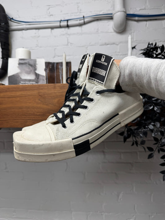 Rick Owens x Converse ‘TurboDRK’ White Low Top Sneakers