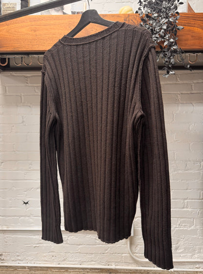 Dolce & Gabbana Mainline ‘Virgin Wool’ Ribbed Henley Sweater
