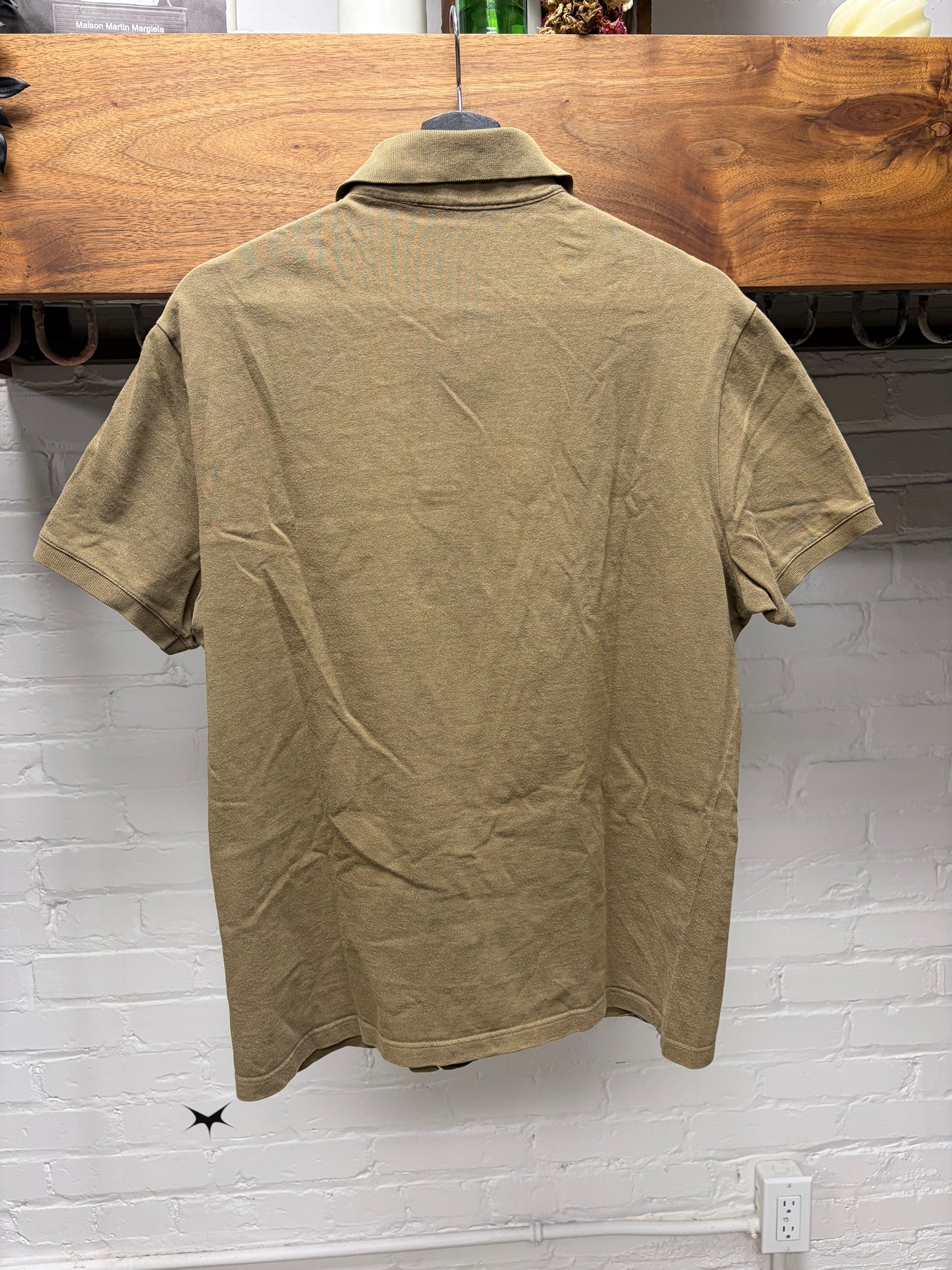 Gucci ‘Crest Logo’ Brown/Green Diagonal Striped Cotton Polo