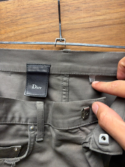 Dior Homme Brown Distressed Skinny Jeans