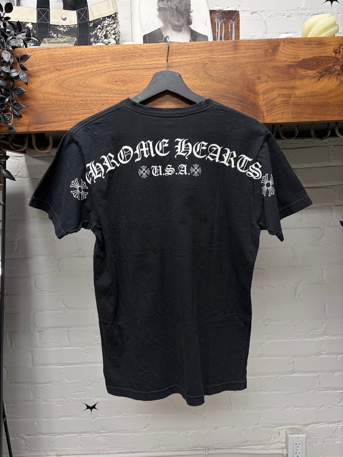 Chrome Hearts ‘Script Logo’ Faded Black T-Shirt