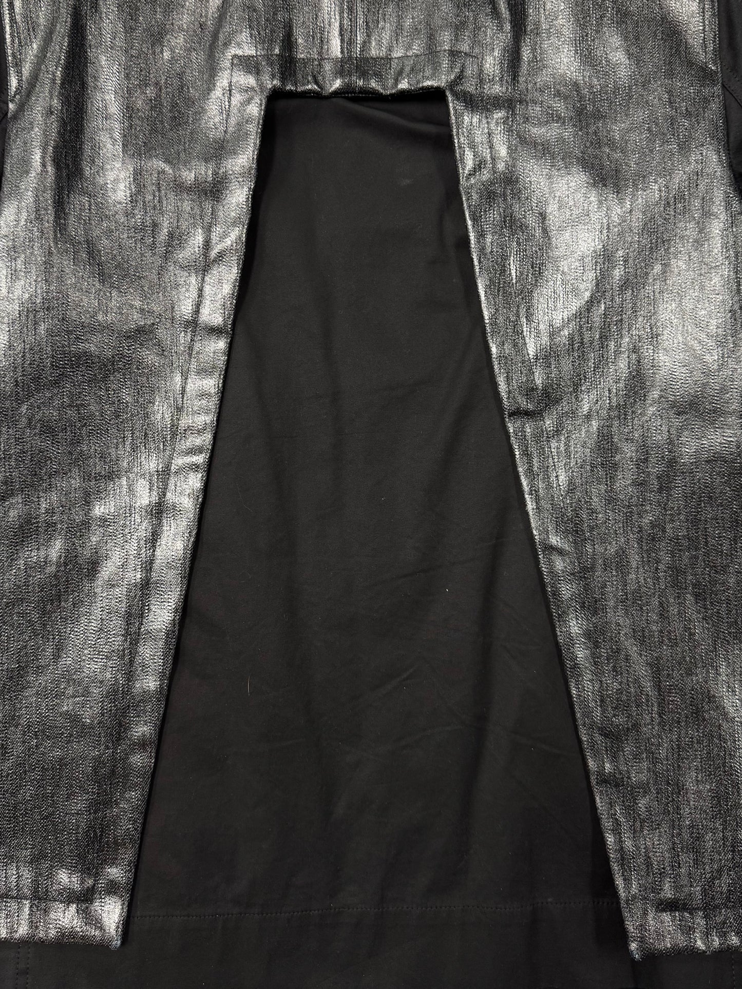 SS2019 Rick Owens ‘Babel’ Lacquered Black Waxed Cotton Work Jacket