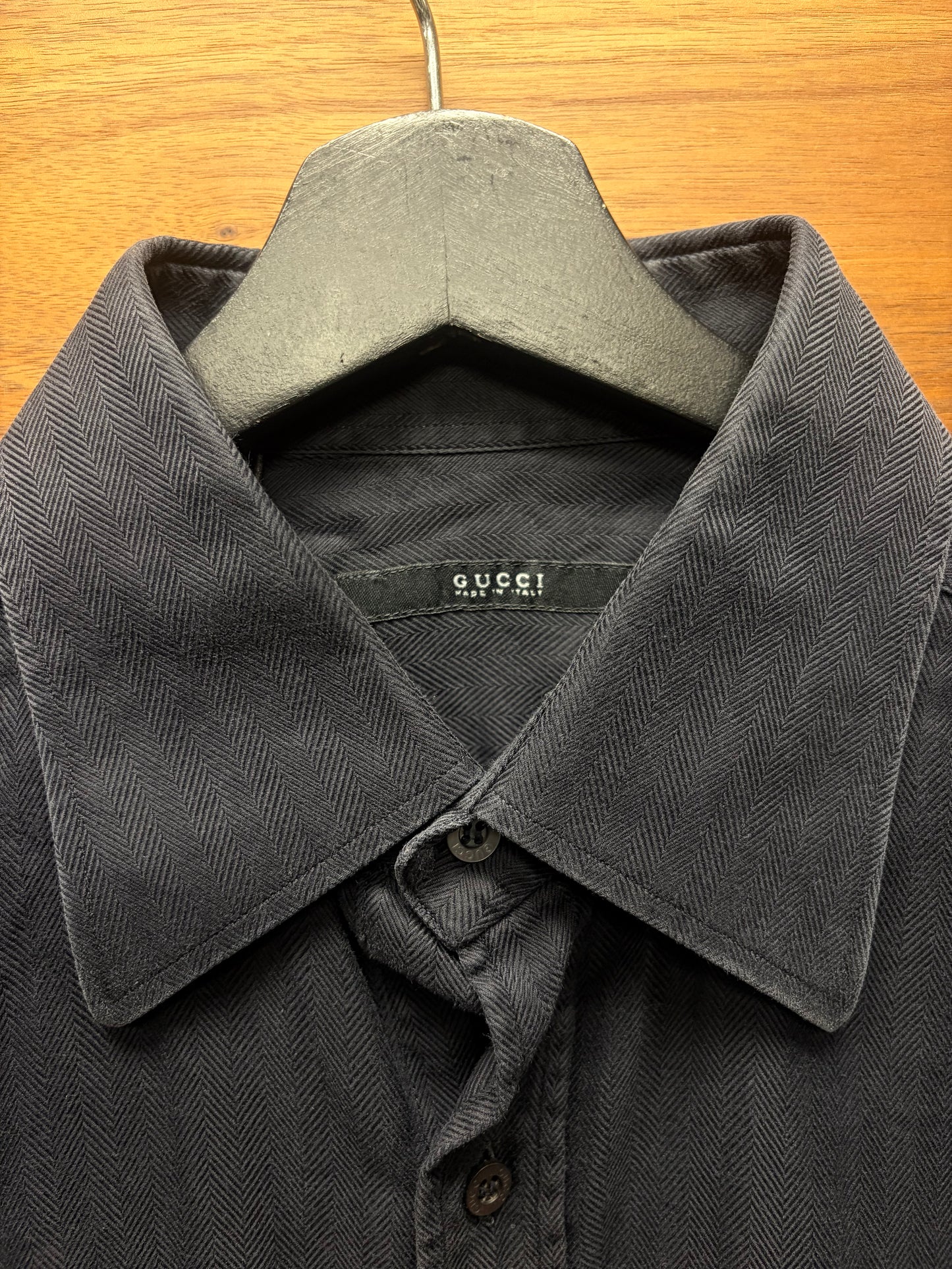 2000s Gucci Black Cotton Button Up Shirt