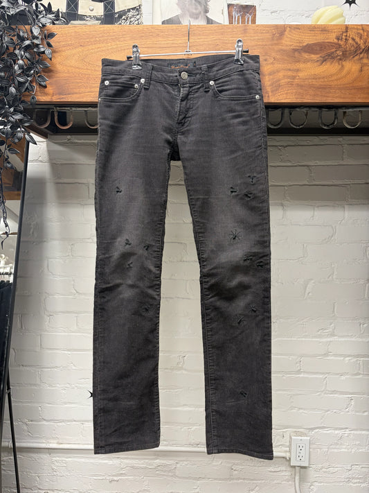 AW2006 Undercover ‘GuruGuru’ Faded Black Corduroy ‘Bug Denim’