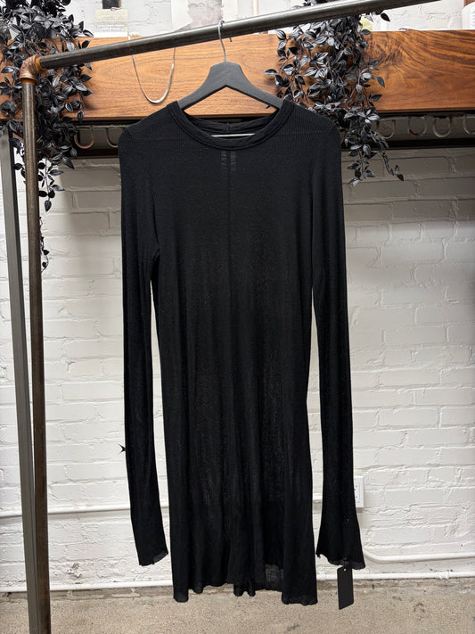 AW2016 Rick Owens ‘Mastadon’ Ribbed Black Long Sleeve Shirt