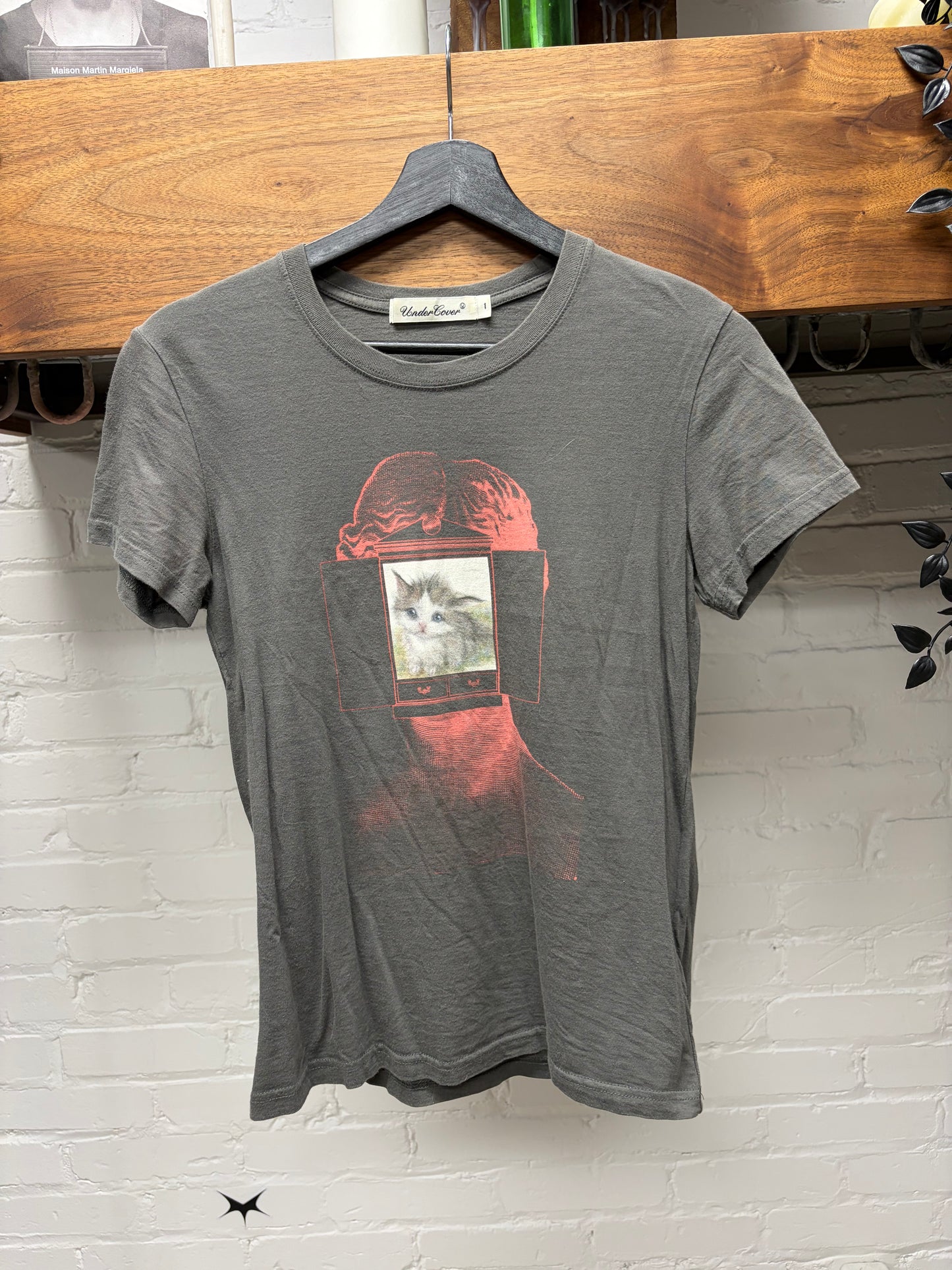 Undercover ‘Cat Brain’ Grey/Red Short Sleeve T-Shirt