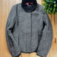 Vintage 2000’s Prada Sport Wool ‘Neck Guard’ Herringbone Grey Coat.