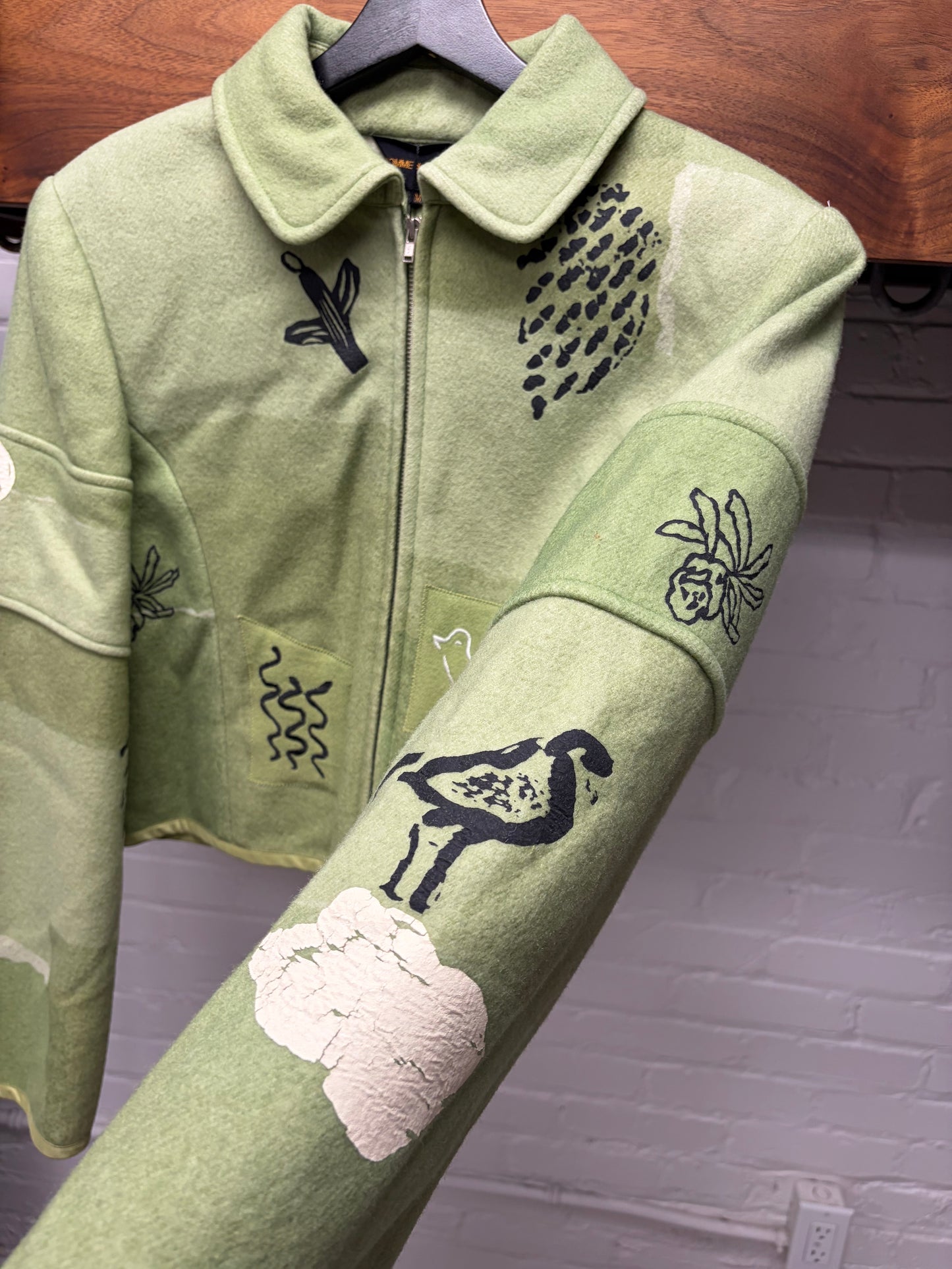 1989 Comme Des Garçons Cropped Wool Patchwork Jacket