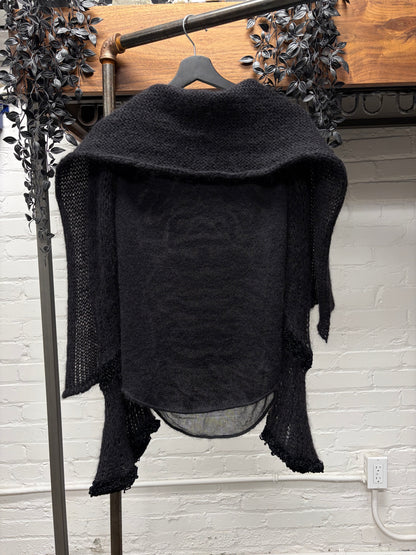 AW2007 Jean Paul Gaultier ‘Scarf Wrap’ Sheer/Mohair Blend Vampiric Knit Sweater