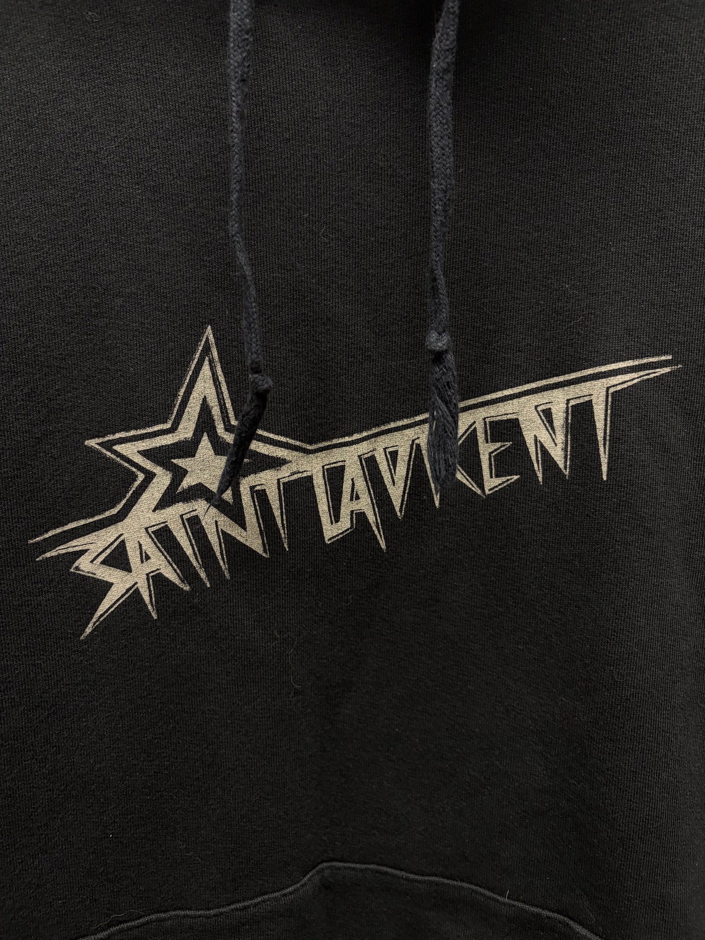2019 Saint Laurent ‘Shooting Star’ Black Logo Hoodie