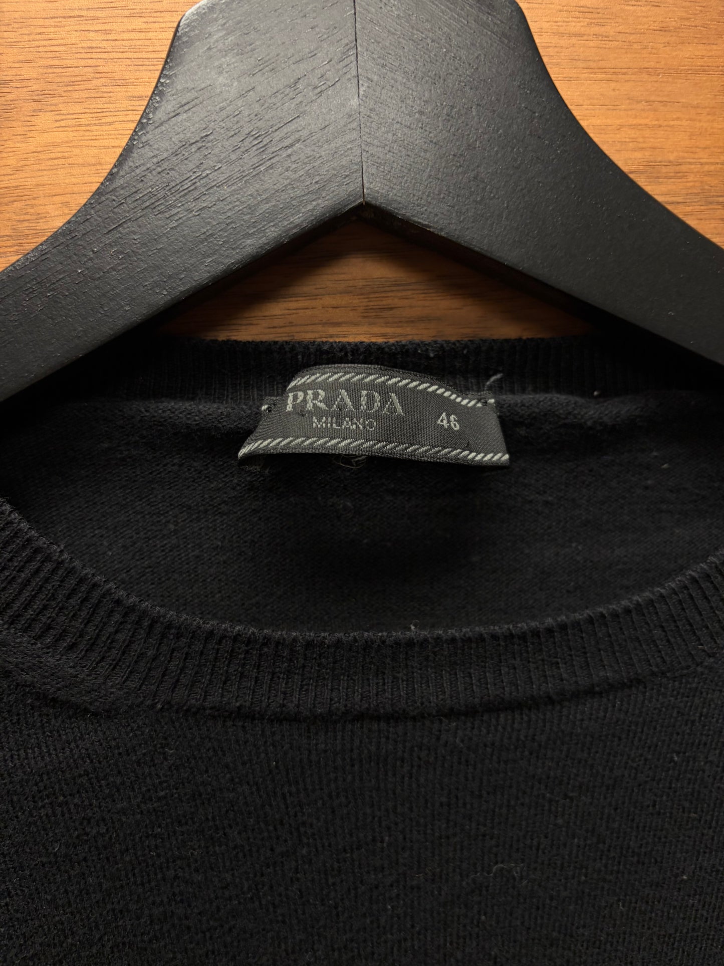 Prada Basic Black Cashmere Fitted Sweater