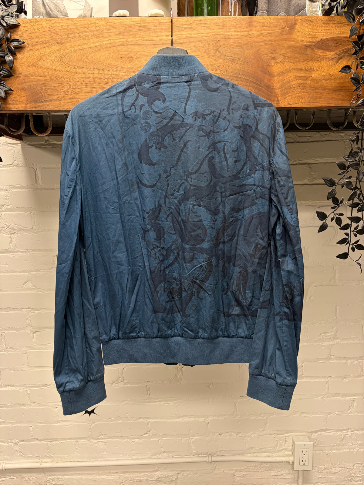 Hermes ‘Eperon D’or’ Blue Lightweight Cotton Bomber Jacket