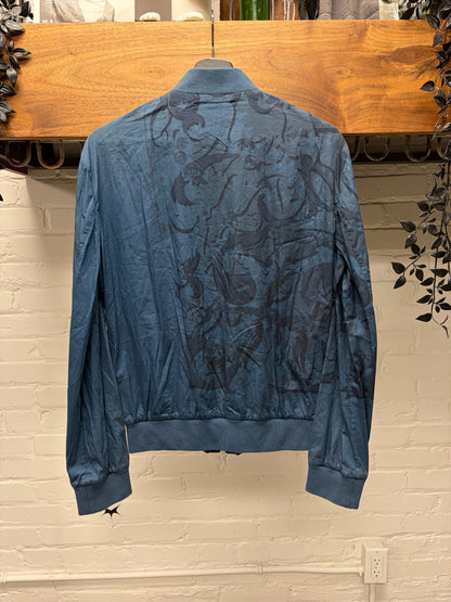 Hermes ‘Eperon D’or’ Blue Lightweight Cotton Bomber Jacket