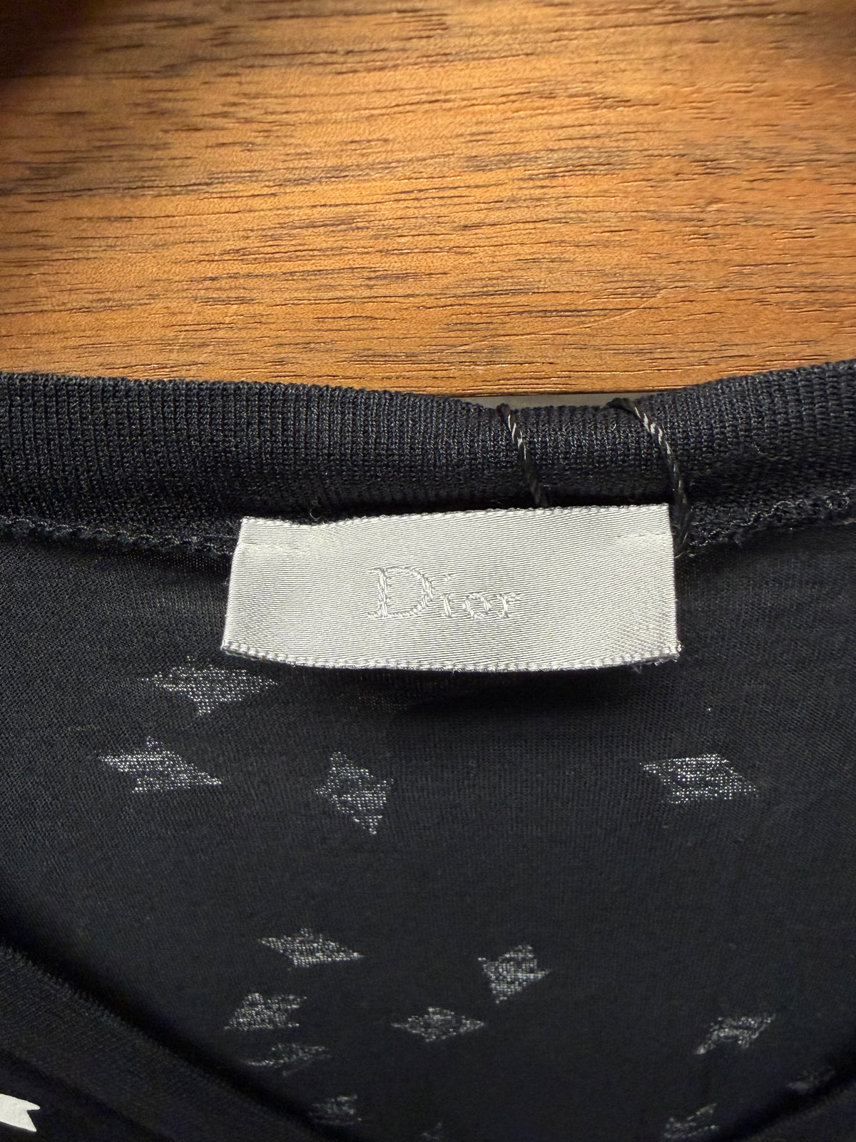 Dior Homme Full Print ‘Arrows’ Black V-Neck T-Shirt