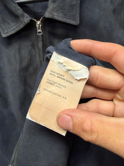 AW2015 Our Legacy ‘Marine Suede’ Faded Black Zip-Up Work Jacket