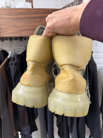 SS2019 Rick Owens ‘Babel’ Tractor Sole Translucent Hiking Boots