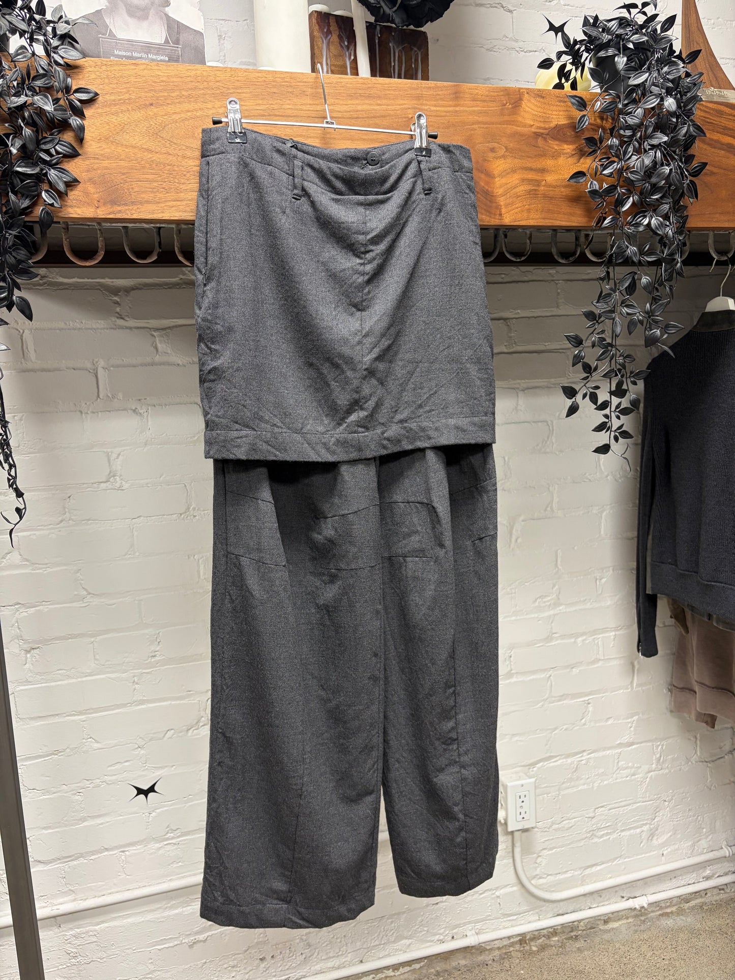 2012 Maison Margiela x H&M Skirt Layered Grey Wool Pants