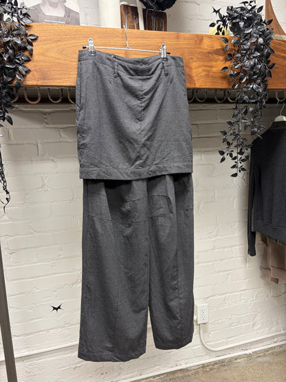 2012 Maison Margiela x H&M Skirt Layered Grey Wool Pants