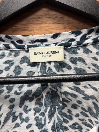 2016 Saint Laurent by Hedi Slimane ‘Babycat’ Leopard Print Semi-Sheer T-Shirt