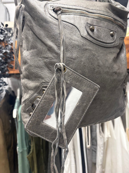 Balenciaga Taupe Brown Leather ‘Hobo’ Shoulder Bag
