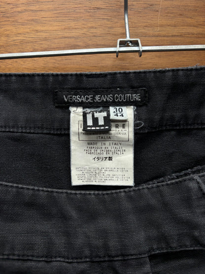 Vintage Versace Panelled Black Low Rise Skinny Jeans