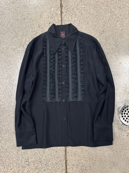 Vintage Jean Paul Gaultier ‘Laktan Lace’ Button Snap Collared Shirt