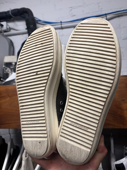 Rick Owens ‘Jumbo Lace’ Ramones Grey Canvas High Top Sneakers
